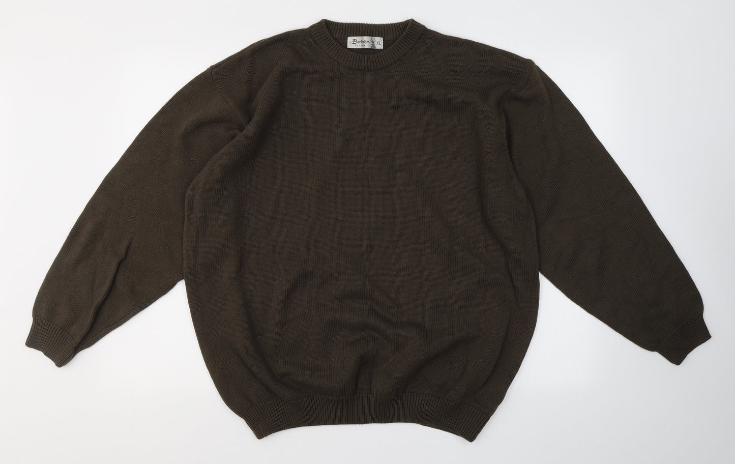 Berkertex Mens Brown Round Neck  Cotton Pullover Jumper Size XL