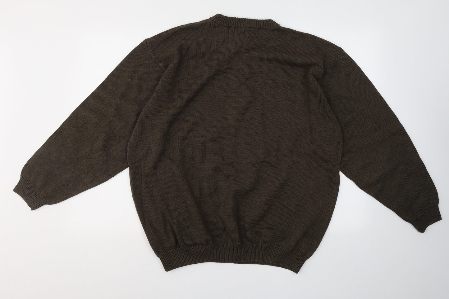 Berkertex Mens Brown Round Neck  Cotton Pullover Jumper Size XL