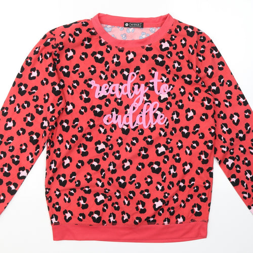 Avenue Womens Pink Animal Print Polyester Top Pyjama Top Size 12