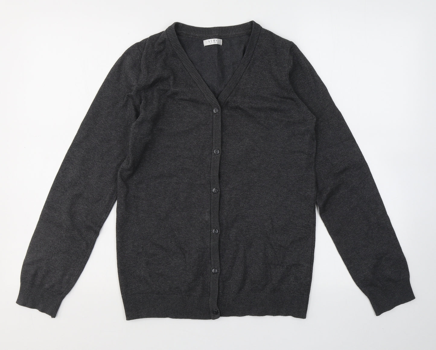 Very Boys Grey V-Neck  Cotton Cardigan Jumper Size 14-15 Years  Button - School Cardigan