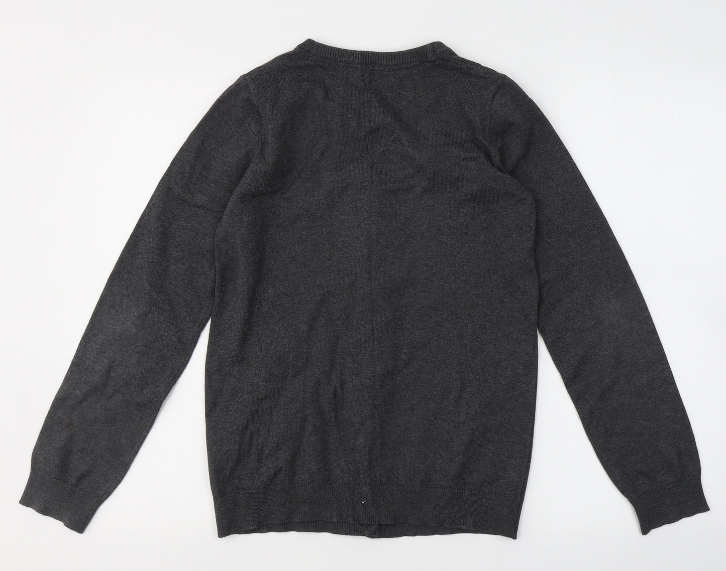 Very Boys Grey V-Neck  Cotton Cardigan Jumper Size 14-15 Years  Button - School Cardigan