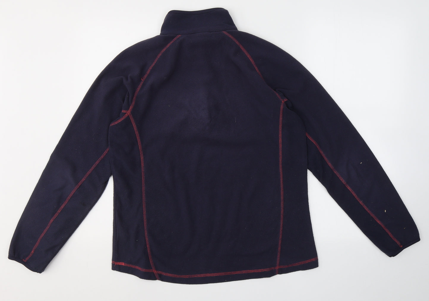 Blue Mountain Womens Blue  Polyester Pullover Sweatshirt Size L  Zip