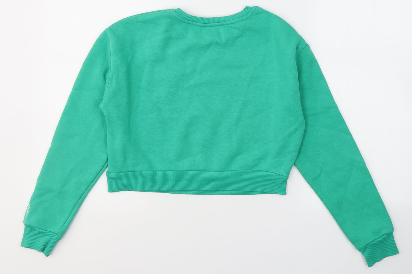 New Look Girls Green  Cotton Pullover Sweatshirt Size 10-11 Years   - Love yourself