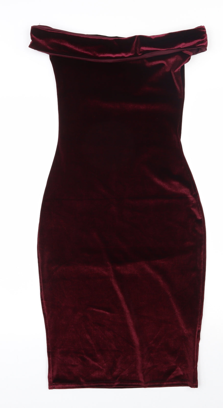 Club L Womens Red  Polyester Bodycon  Size 10  Off the Shoulder Pullover