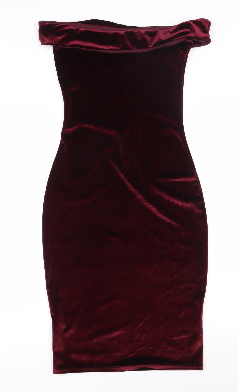 Club L Womens Red  Polyester Bodycon  Size 10  Off the Shoulder Pullover
