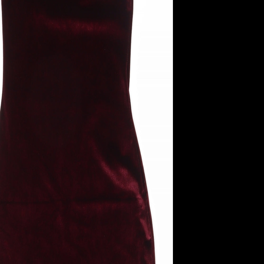 Club L Womens Red  Polyester Bodycon  Size 10  Off the Shoulder Pullover