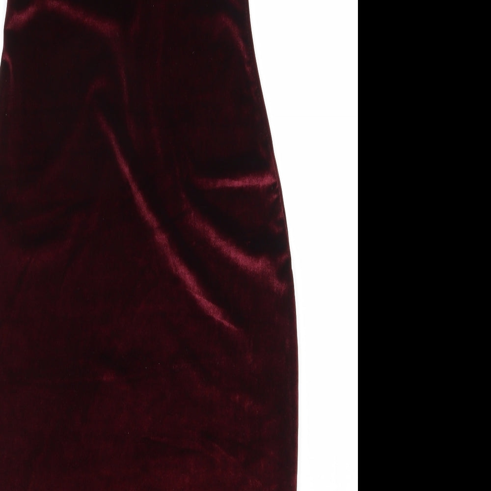 Club L Womens Red  Polyester Bodycon  Size 10  Off the Shoulder Pullover