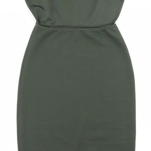 Oh My Love Womens Green  Polyester Bodycon  Size S  Square Neck Pullover - Open back