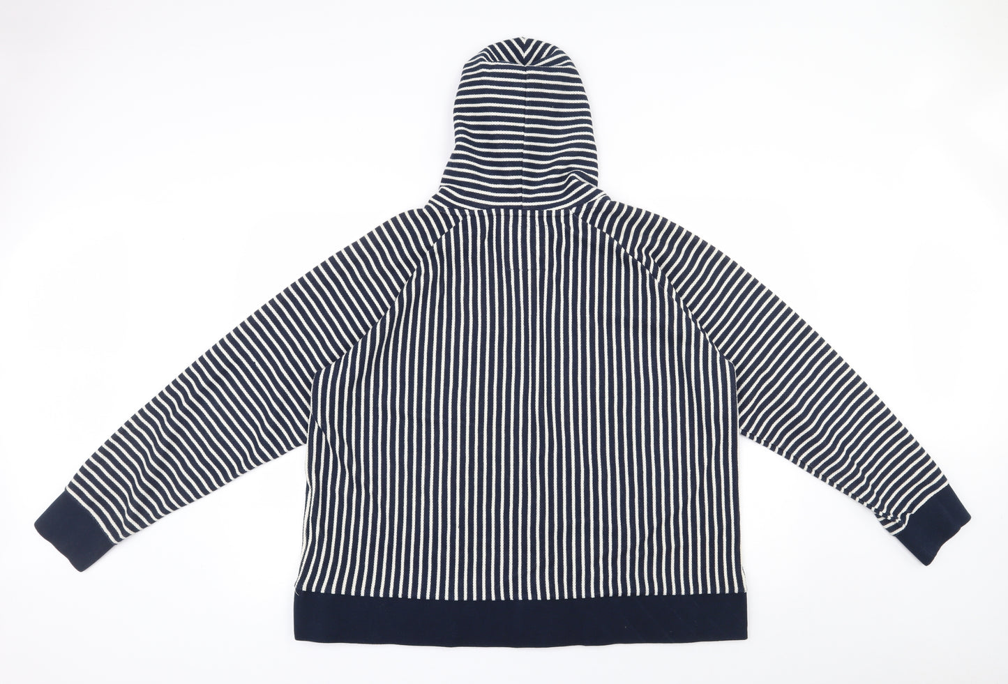 Matalan Womens Blue Striped Cotton Pullover Hoodie Size 20  Pullover