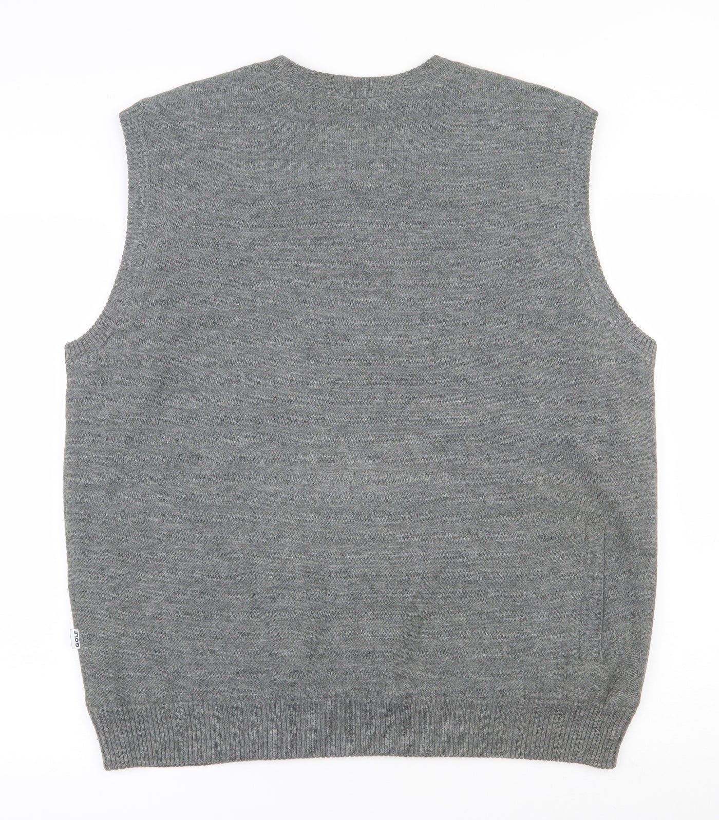 Maine Mens Green Argyle/Diamond Acrylic Pullover Tank Size L V-Neck Pullover