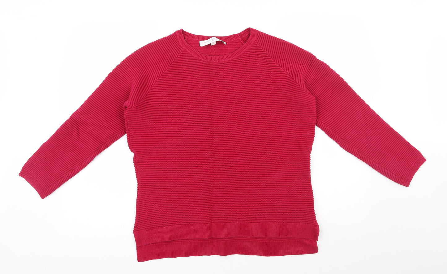 French Connection Womens Pink Round Neck  100% Cotton Pullover Jumper Size S