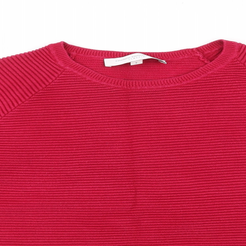 French Connection Womens Pink Round Neck  100% Cotton Pullover Jumper Size S