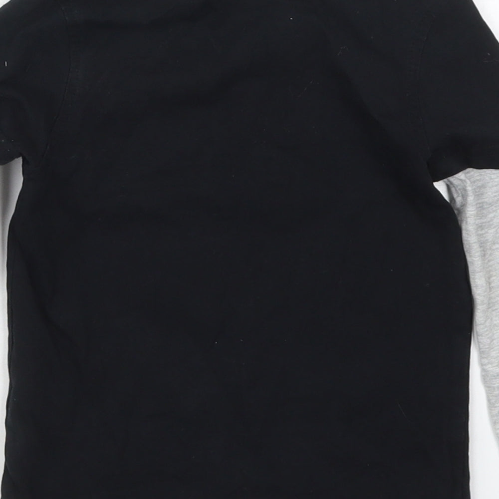George Boys Black  Cotton Basic T-Shirt Size 18-24 Months Crew Neck Pullover - Skele-Fun Time