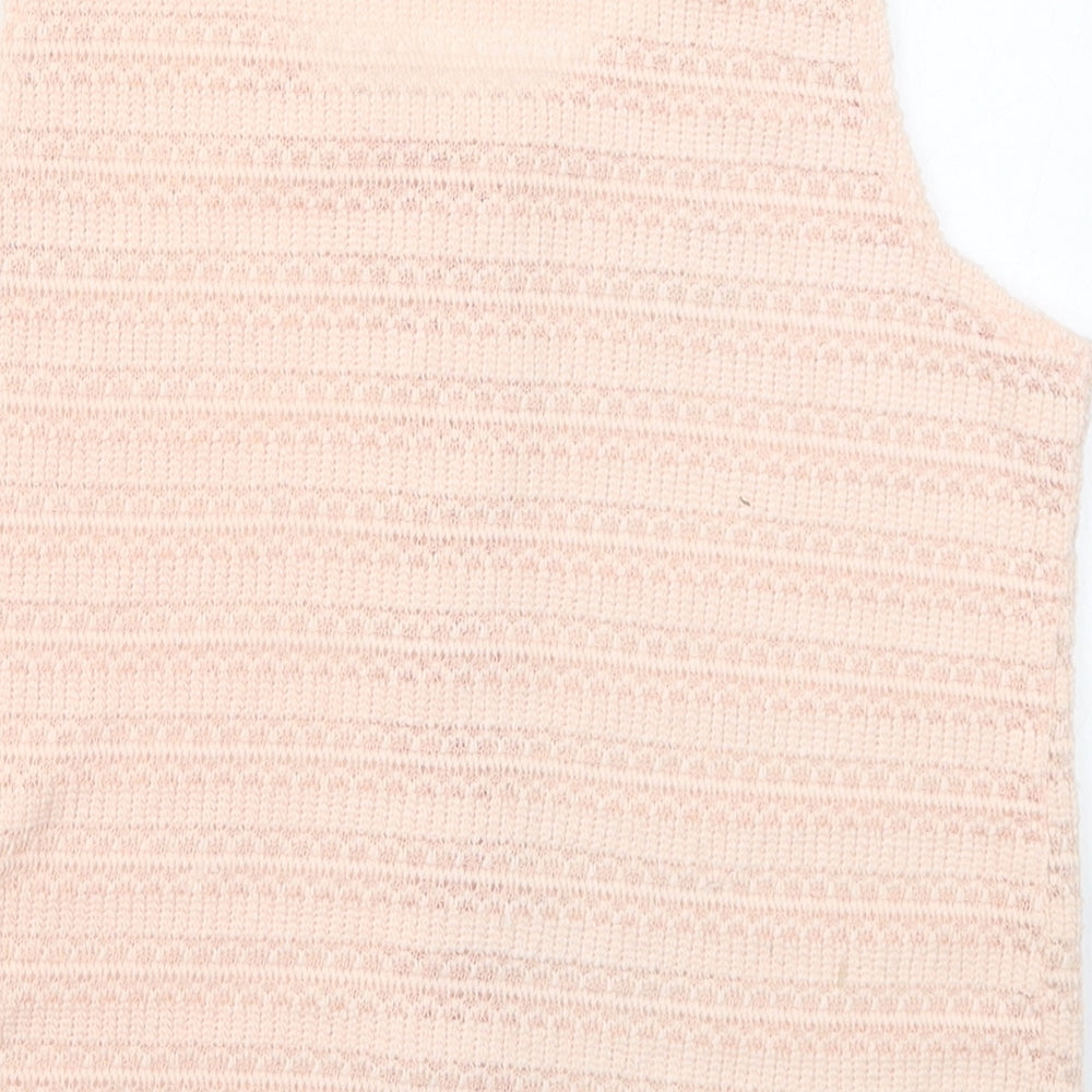 New Look Girls Pink  Polyester Basic Tank Size 12-13 Years Round Neck Pullover