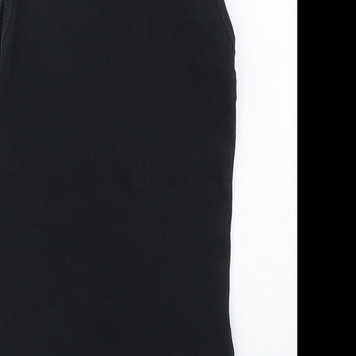 Evie Girls Black  Cotton Basic Tank Size 7-8 Years Round Neck Pullover