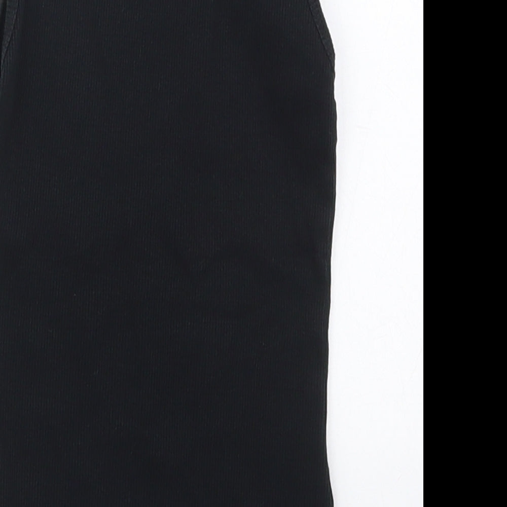 Evie Girls Black  Cotton Basic Tank Size 7-8 Years Round Neck Pullover