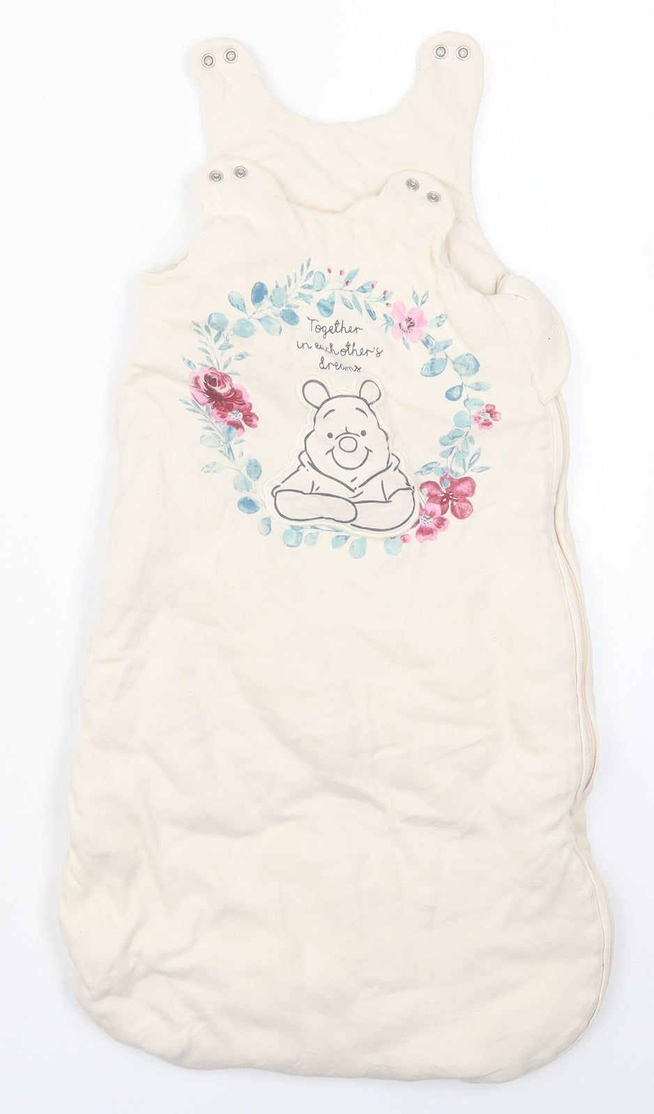 George Baby Beige Solid Cotton Cami One Piece Size 0-3 Months  Zip - Winnie The Pooh Sleeping Bag