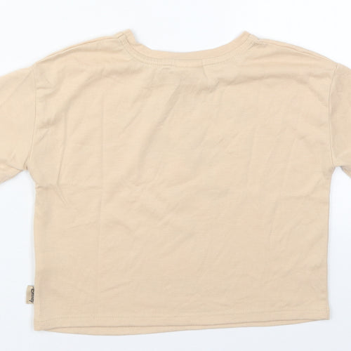 George Girls Beige  Polyester Basic T-Shirt Size 8-9 Years Crew Neck Pullover - Ballet Minnie Mouse