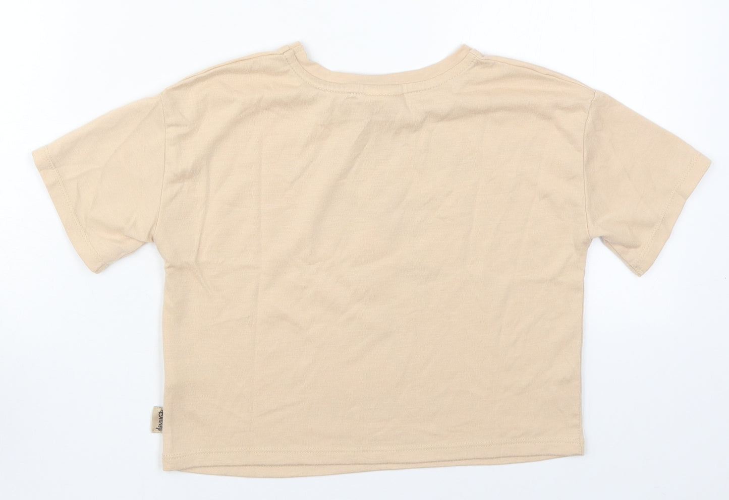 George Girls Beige  Polyester Basic T-Shirt Size 8-9 Years Crew Neck Pullover - Ballet Minnie Mouse