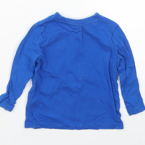 F&F Boys Blue  Cotton Basic T-Shirt Size 12-18 Months Crew Neck Pullover - Wild Thing