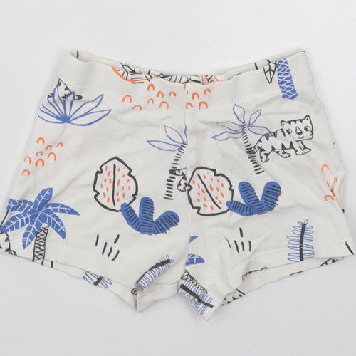 F&F Baby White  Cotton Cropped Trousers Size 18-24 Months   - Cat Jungle Sleep Shorts