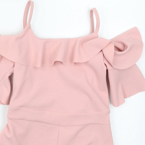 River Island Girls Pink  Polyester Playsuit One-Piece Size 5-6 Years  Pullover