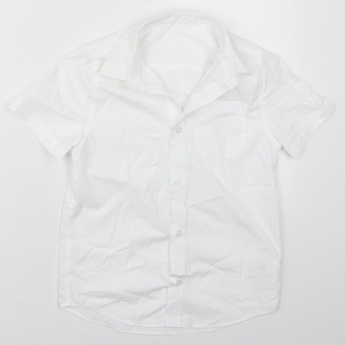 F&F Boys White  Polyester Basic Button-Up Size 8-9 Years Collared Button