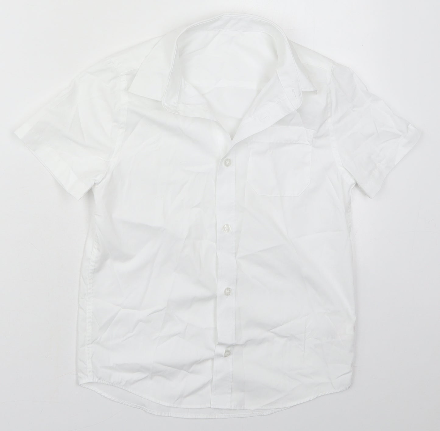 F&F Boys White  Polyester Basic Button-Up Size 8-9 Years Collared Button