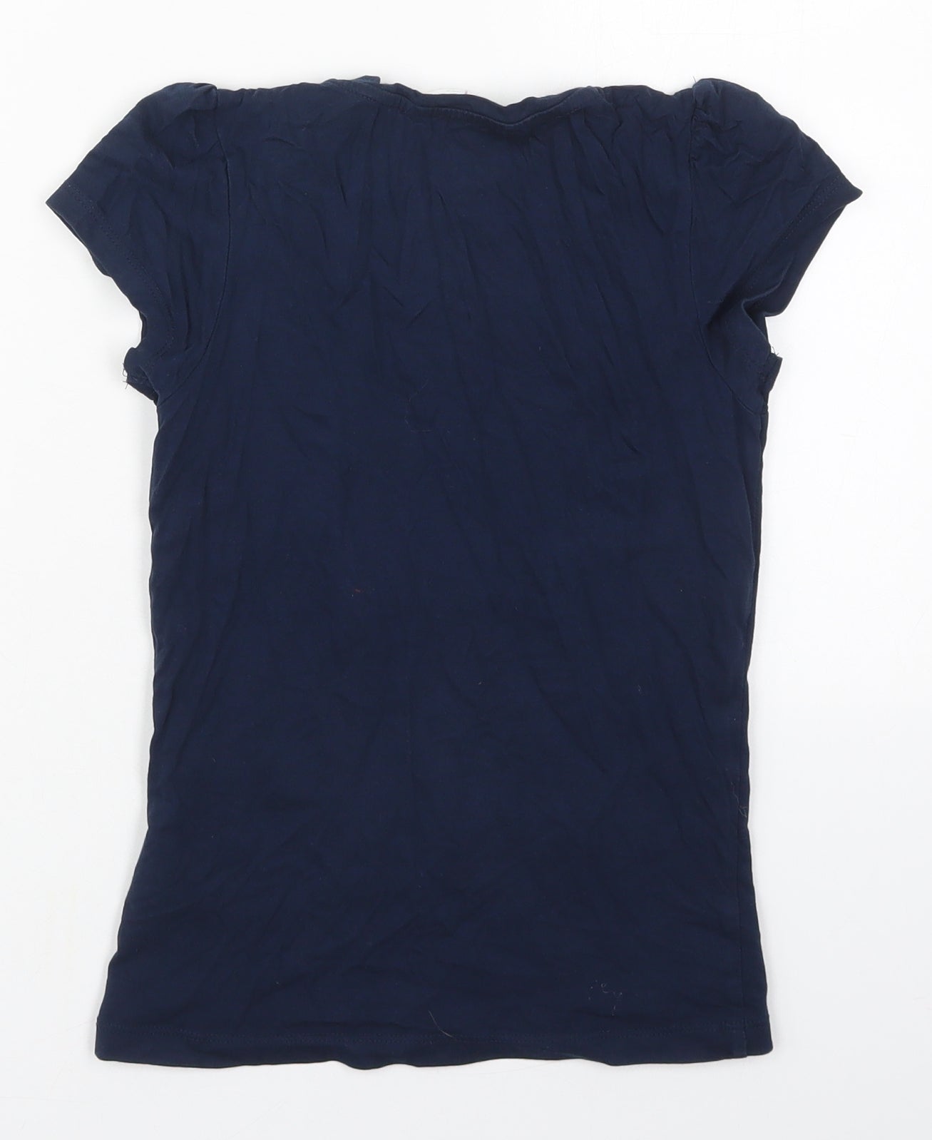 Jasper Conran Girls Blue  Cotton Basic T-Shirt Size 9-10 Years Crew Neck Pullover - Pretty Shoes