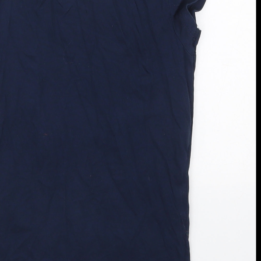 Jasper Conran Girls Blue  Cotton Basic T-Shirt Size 9-10 Years Crew Neck Pullover - Pretty Shoes