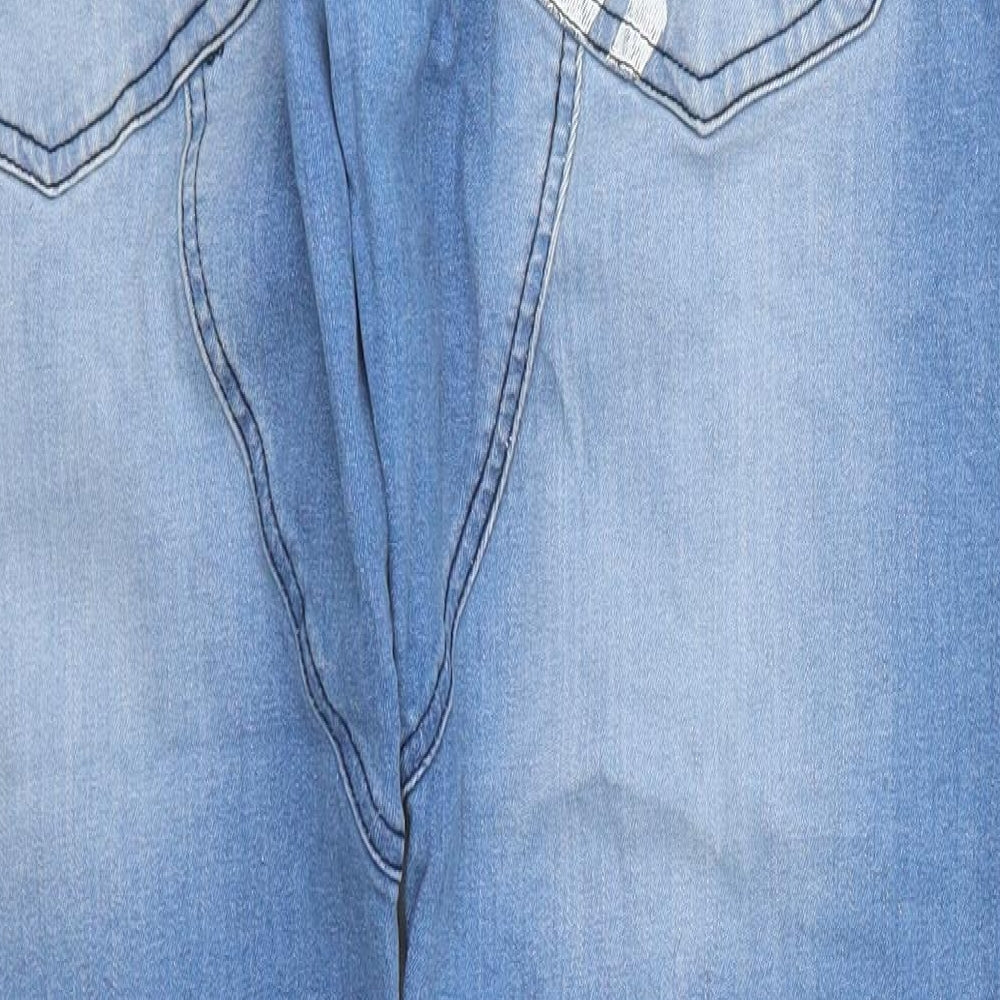 Crosshatch Mens Blue  Cotton Straight Jeans Size 38 L31 in Regular Button