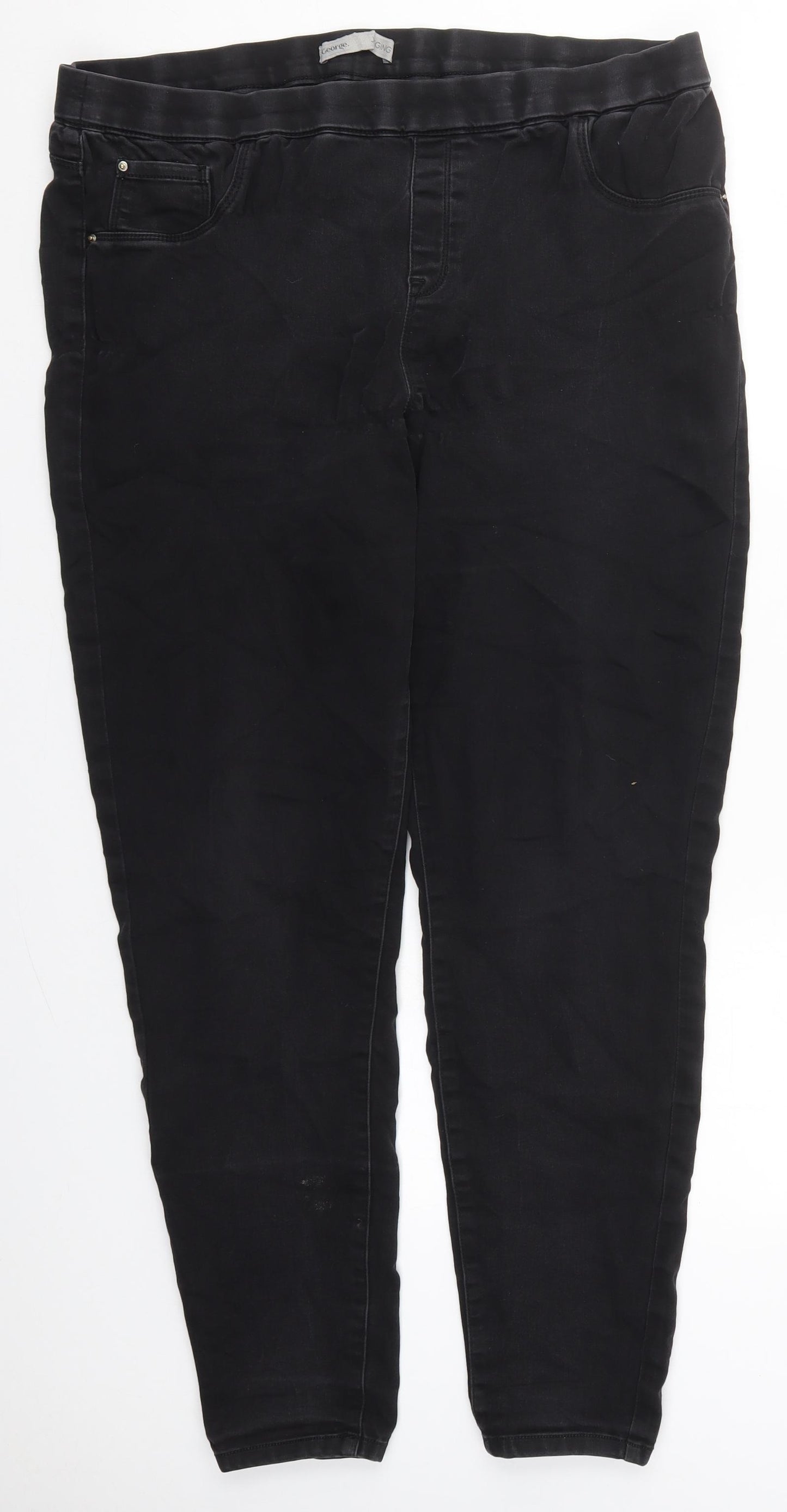 George Womens Black  Cotton Jegging Jeans Size 20 L30 in Regular
