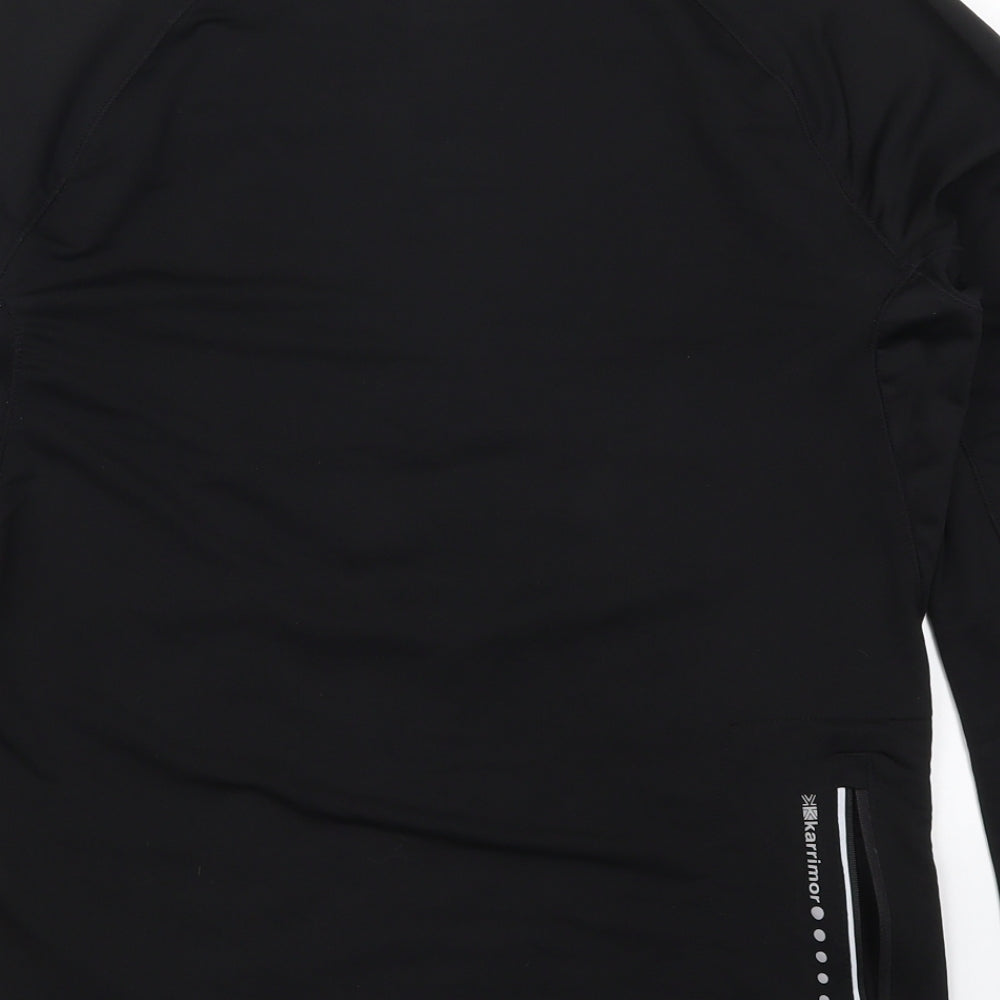 Karrimor Womens Black  Polyester Basic T-Shirt Size 14 Round Neck Zip