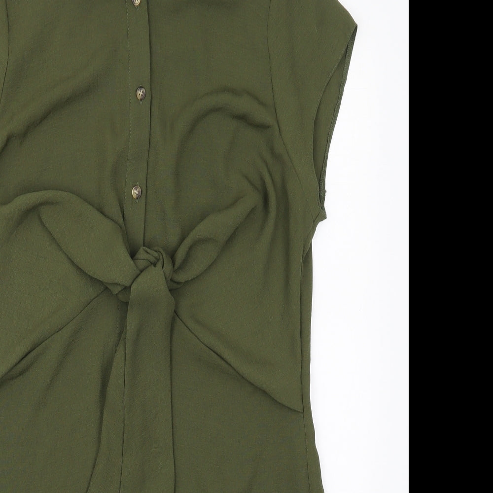 Dorothy Perkins Womens Green  Polyester Shirt Dress  Size 14  Collared Button