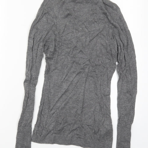 H&M Womens Grey Roll Neck  Viscose Pullover Jumper Size XS