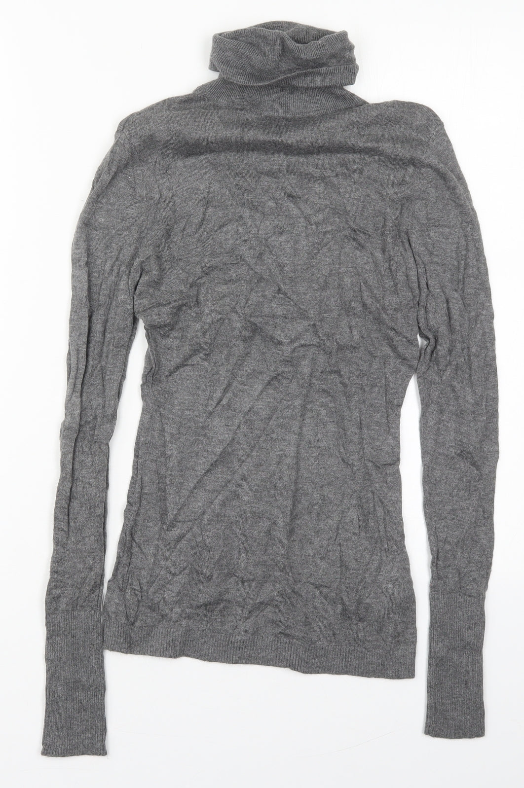 H&M Womens Grey Roll Neck  Viscose Pullover Jumper Size XS