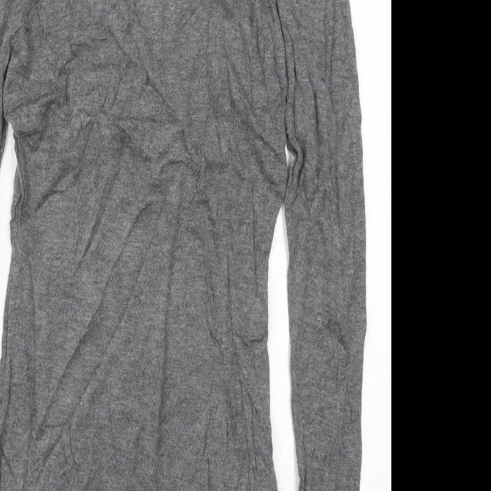 H&M Womens Grey Roll Neck  Viscose Pullover Jumper Size XS