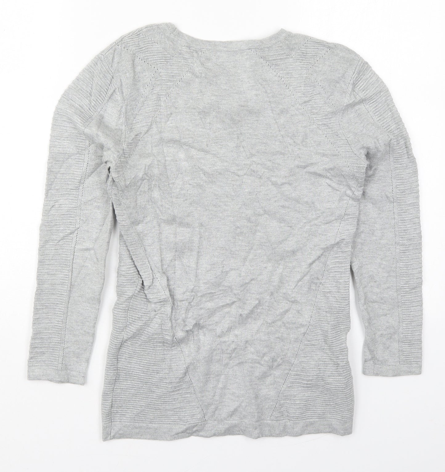 Principles Womens Grey Round Neck  Viscose Pullover Jumper Size 8