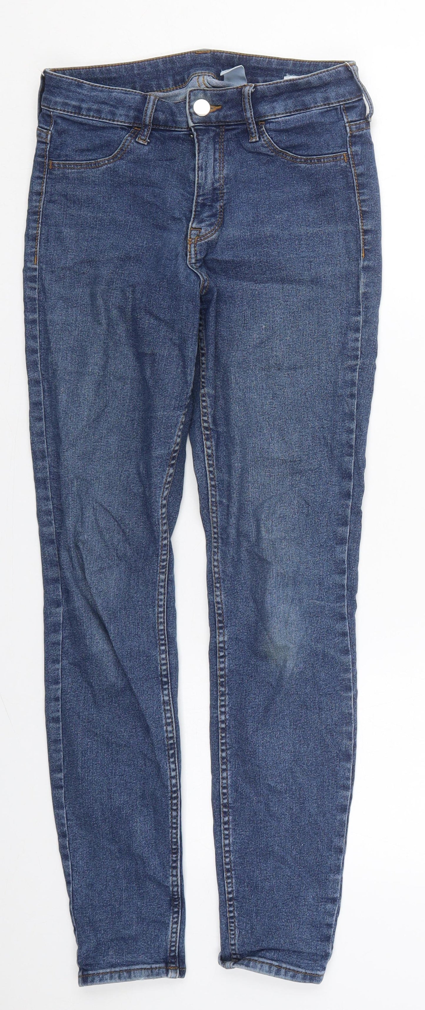 H&M Womens Blue  Cotton Skinny Jeans Size 26 in L27 in Regular Button