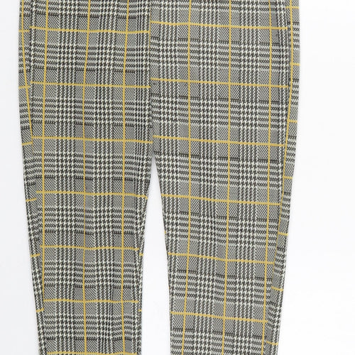 Preworn Womens Yellow Check Nylon Carrot Leggings Size S L27 in