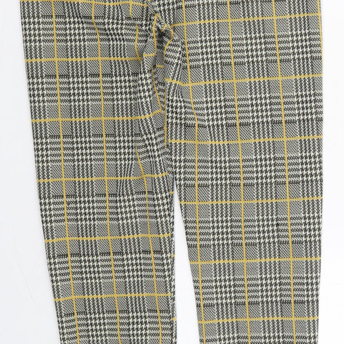 Preworn Womens Yellow Check Nylon Carrot Leggings Size S L27 in