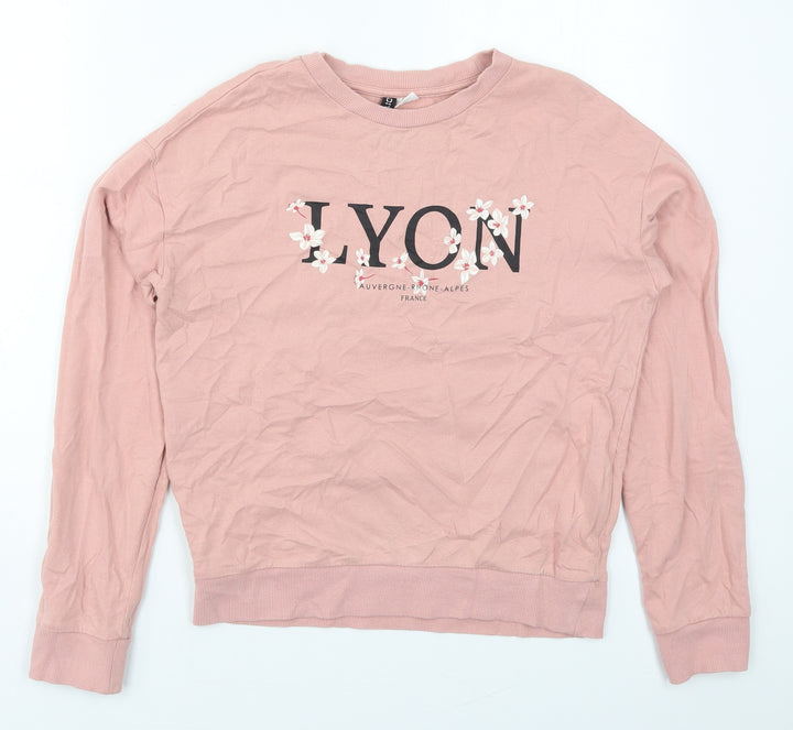 H&M Womens Pink Cotton Pullover Sweatshirt Size XS Pullover - Lyon
