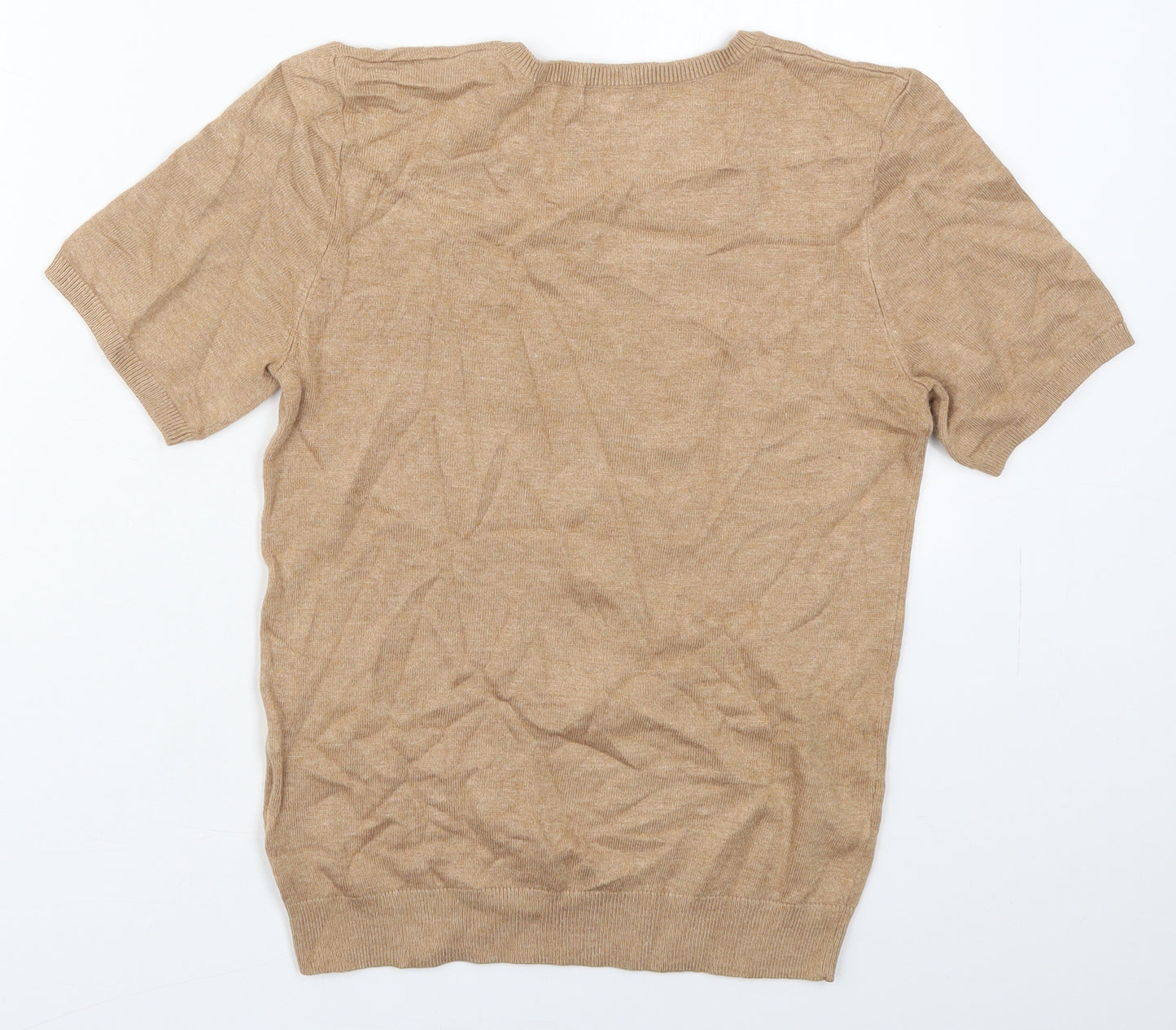 H&M Womens Beige  Viscose Basic T-Shirt Size XS Crew Neck