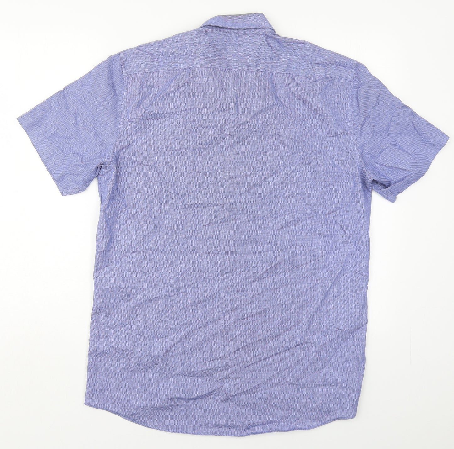 Taylor & Wright Mens Blue  Cotton  Button-Up Size 15.5 Collared Button