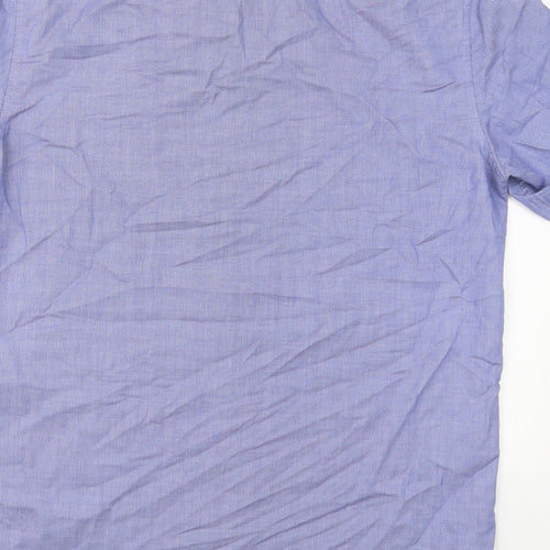Taylor & Wright Mens Blue  Cotton  Button-Up Size 15.5 Collared Button
