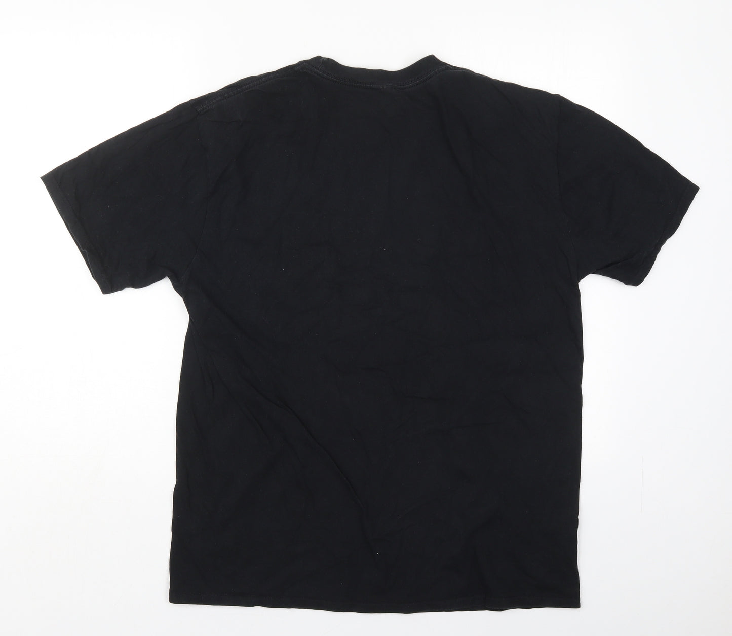 Gildan Mens Black  Cotton  T-Shirt Size L Crew Neck  - Bullet Club
