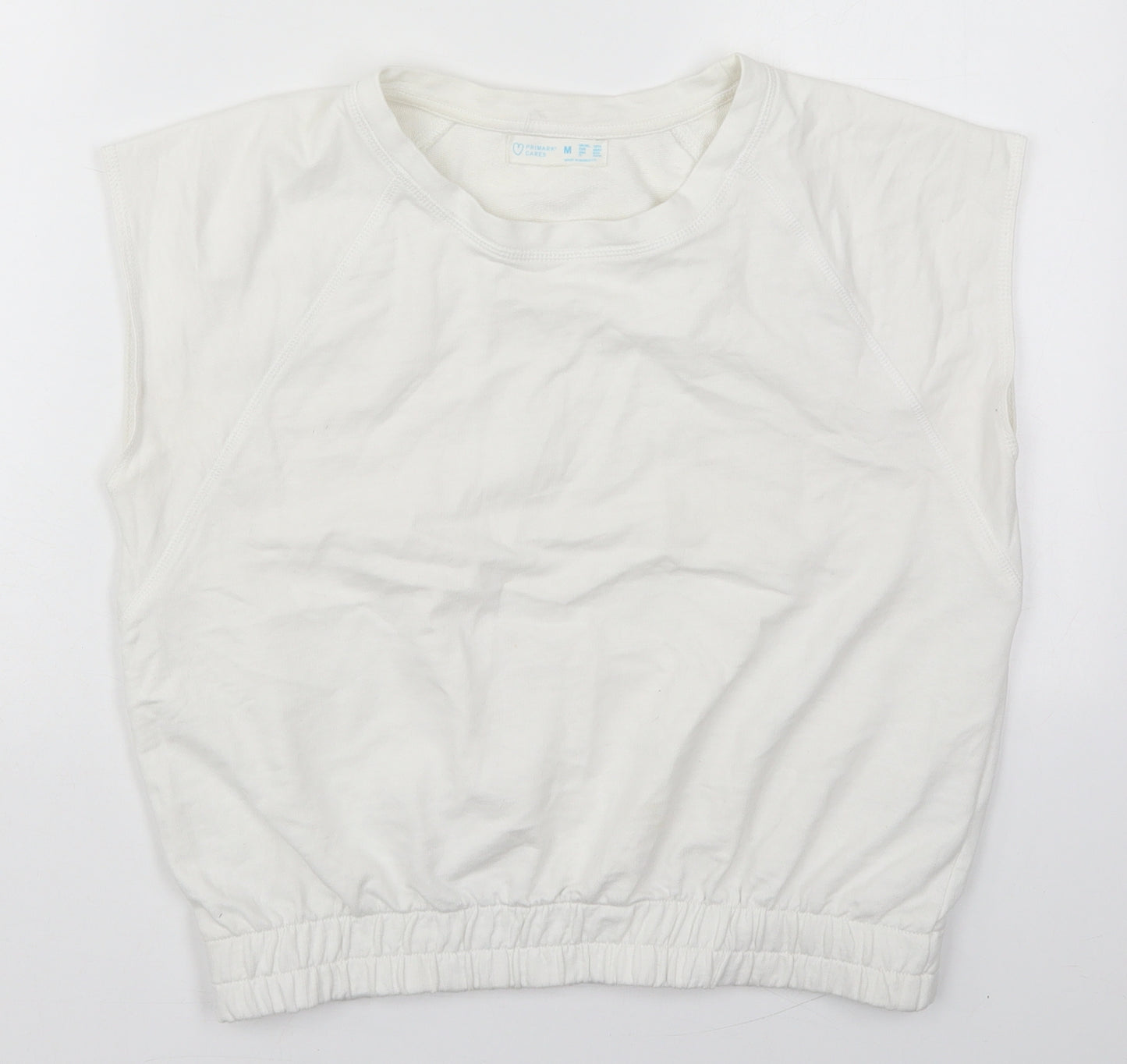 Primark Womens White  Cotton Pullover Sweatshirt Size 12  Pullover