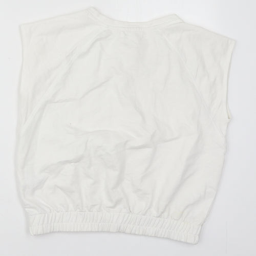 Primark Womens White  Cotton Pullover Sweatshirt Size 12  Pullover