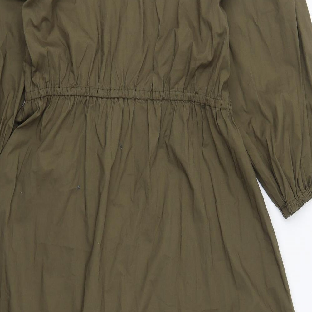 Part Two Womens Green  Cotton A-Line  Size 12  Round Neck Button