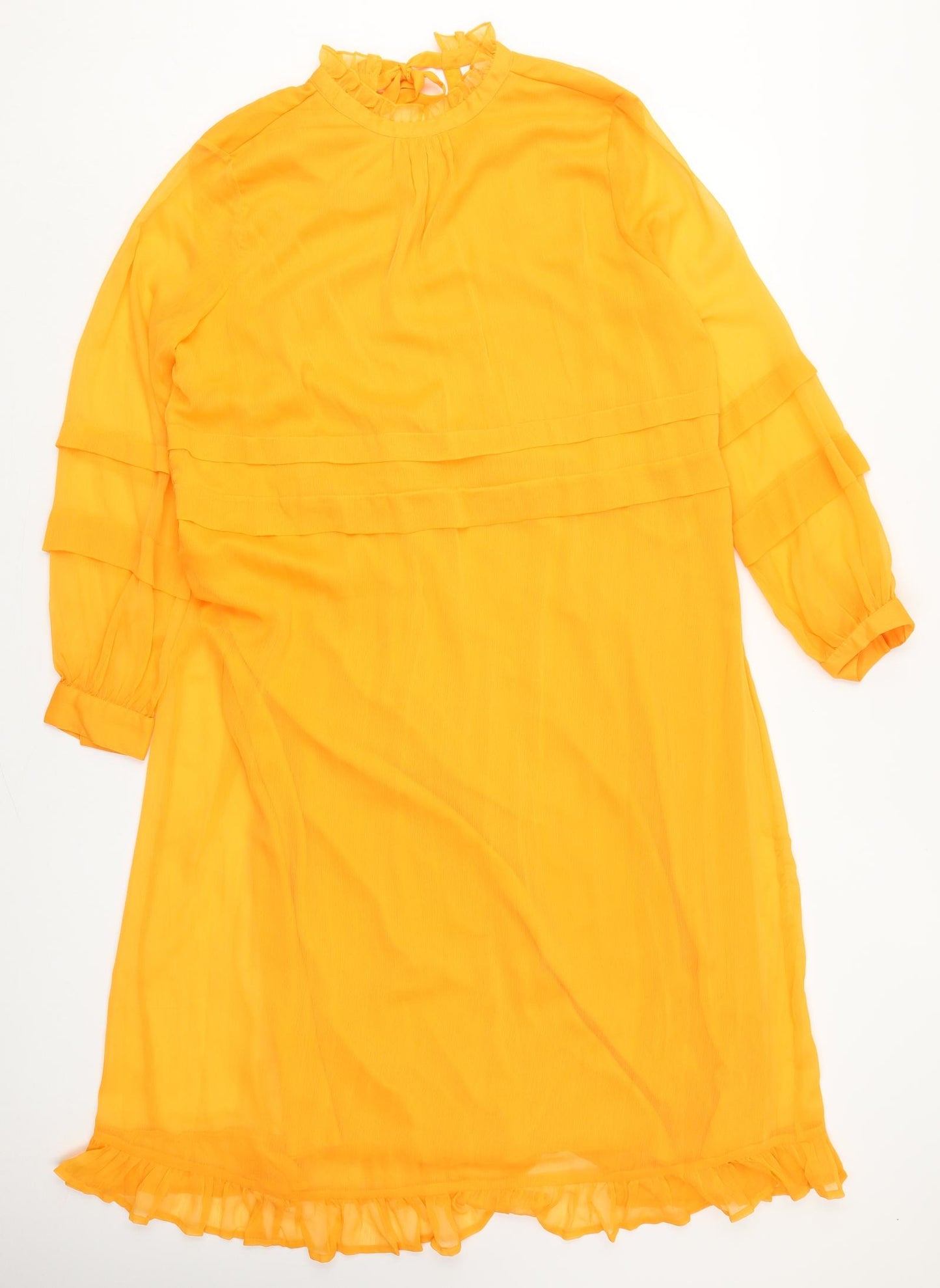 VILA Womens Orange  Polyester A-Line  Size 14  Mock Neck Pullover